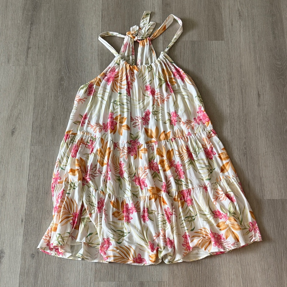 Rip Curl Floral Mini Dress - Pink, Orange, Green